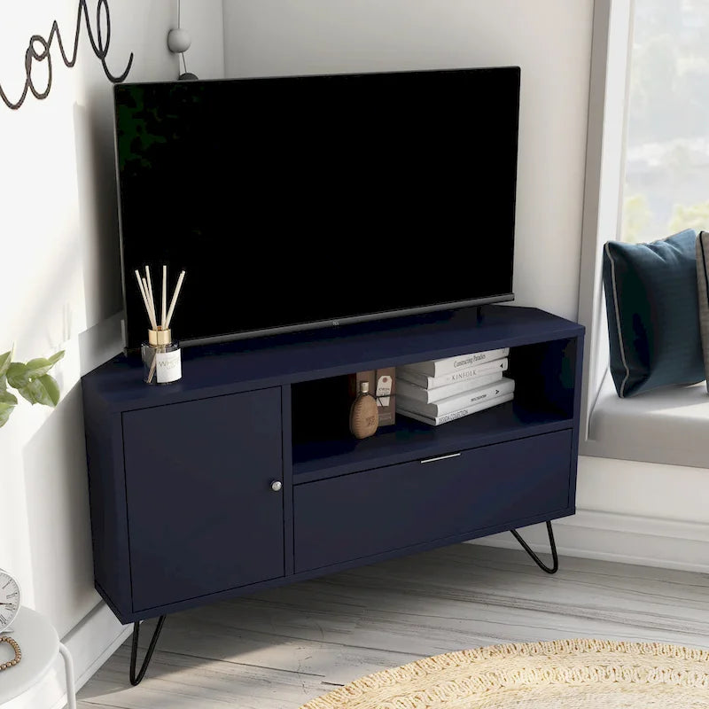 Talley Mid-Century Modern 41-inch 1-Open Shelf Corner TV Console by Furniture of America