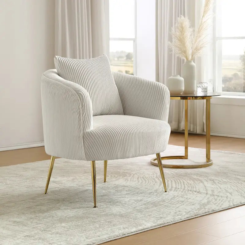 Art Leon Modern Velvet Accent Barrel Chair