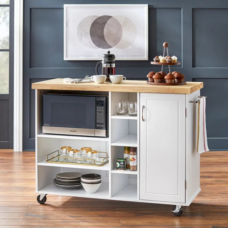 Simple Living Rolling Galvin Microwave Storage Cart