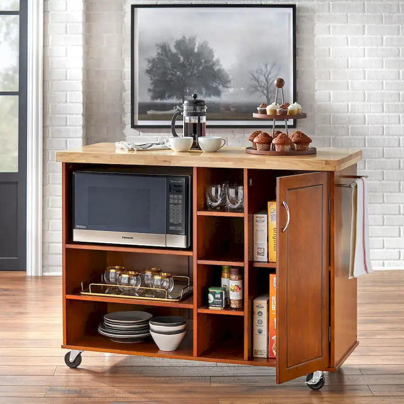 Simple Living Rolling Galvin Microwave Storage Cart