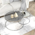 Elema Glam Chrome Glass Top 2-Piece Nesting Tables Set by Furniture of America