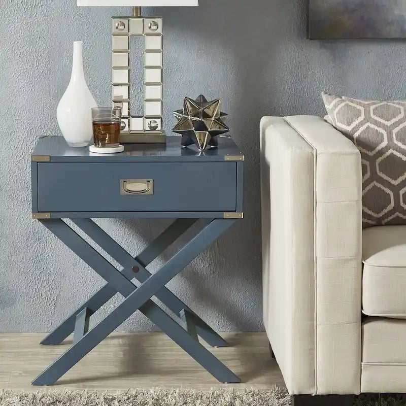 Kenton II X Base Wood Accent Campaign Table iNSPIRE Q Modern