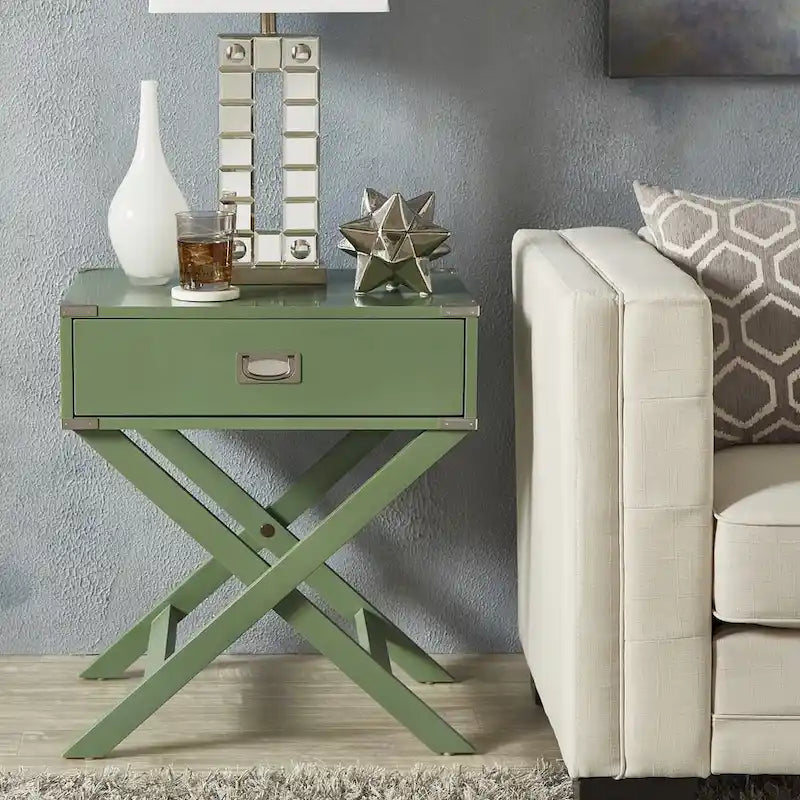 Kenton II X Base Wood Accent Campaign Table iNSPIRE Q Modern