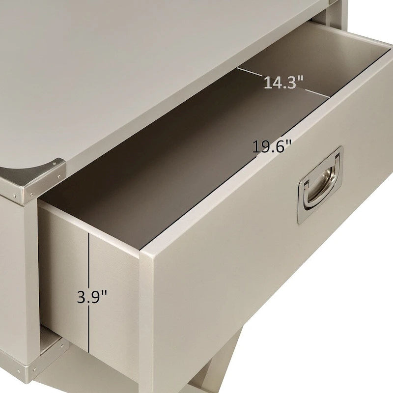 Kenton II X Base Wood Accent Campaign Table iNSPIRE Q Modern