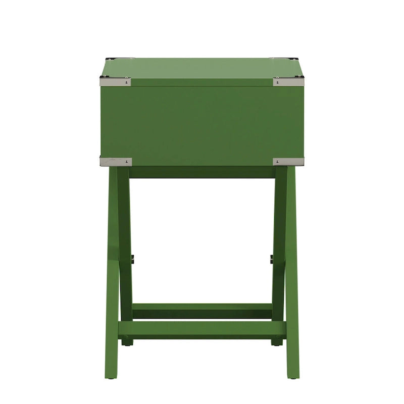 Kenton II X Base Wood Accent Campaign Table iNSPIRE Q Modern