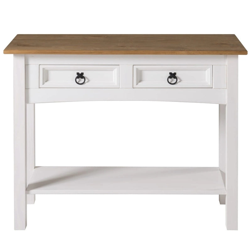 Wood Hall Table Console 2 Drawers Corona