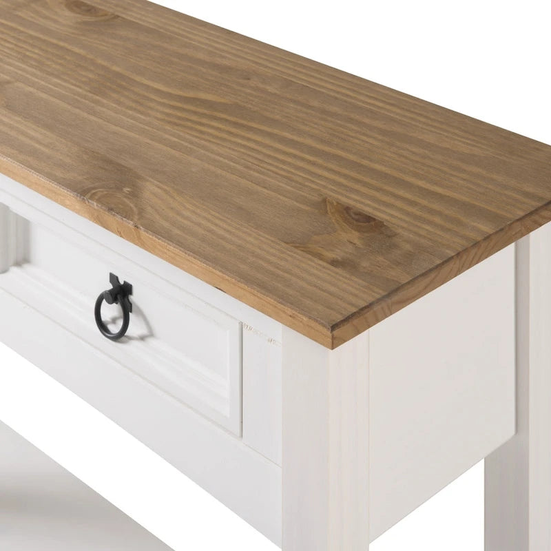 Wood Hall Table Console 2 Drawers Corona