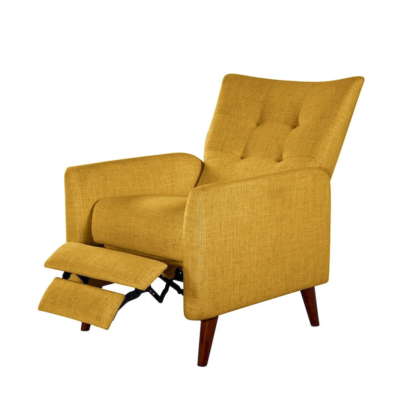 Aurora Modern Manual Recliner Set of 2 with Solid Wooden Legs