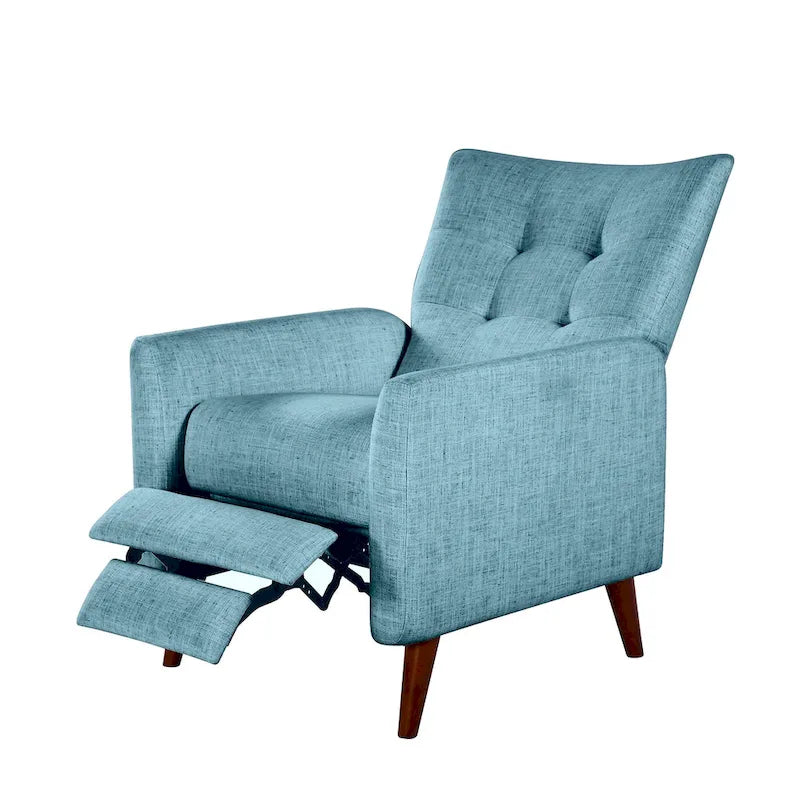Aurora Modern Manual Recliner Set of 2 with Solid Wooden Legs