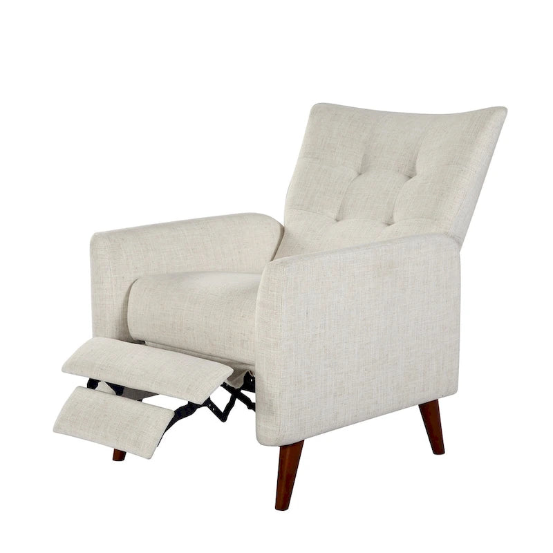 Aurora Modern Manual Recliner Set of 2 with Solid Wooden Legs