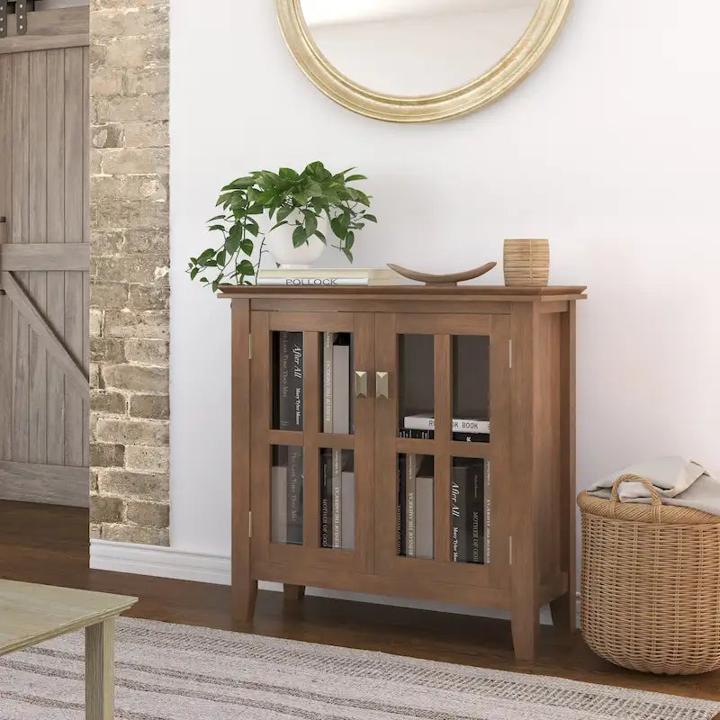 WYNDENHALL Stratford SOLID WOOD 30 inch Wide Low Storage Cabinet - 30w x 14d x 31 h