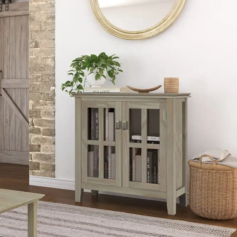 WYNDENHALL Stratford SOLID WOOD 30 inch Wide Low Storage Cabinet - 30w x 14d x 31 h