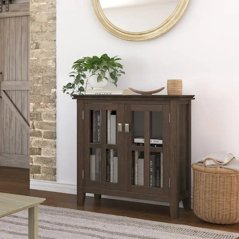 WYNDENHALL Stratford SOLID WOOD 30 inch Wide Low Storage Cabinet - 30w x 14d x 31 h