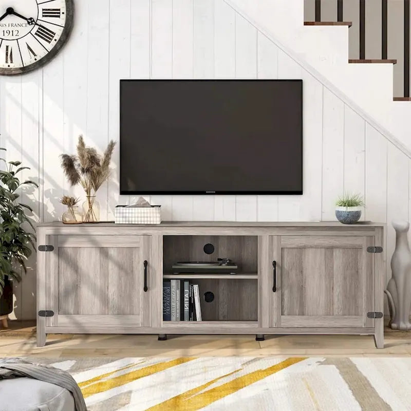 Wood Storage Cabinet Media Console for TVs up to 80