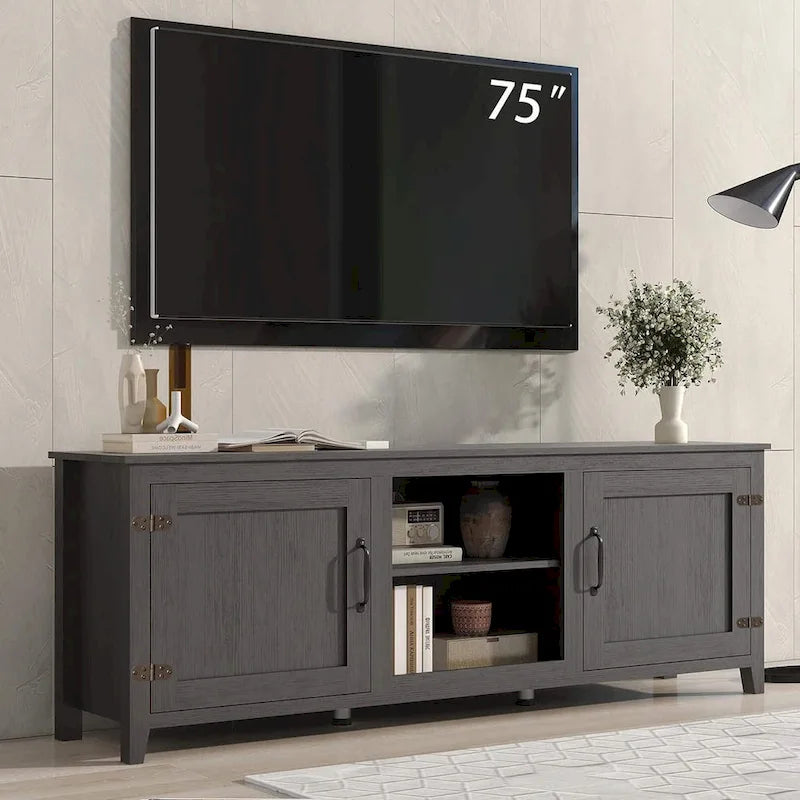 Wood Storage Cabinet Media Console for TVs up to 80