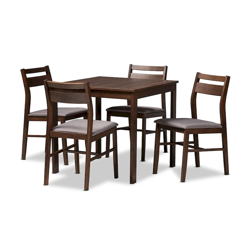 Contemporary Fabric 5-Piece Wood Dining Set