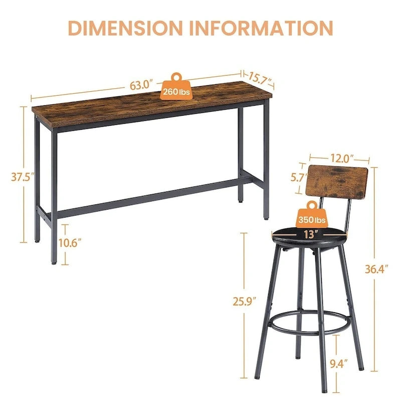 4-Piece Bar Table Set, Counter Height Dining Set
