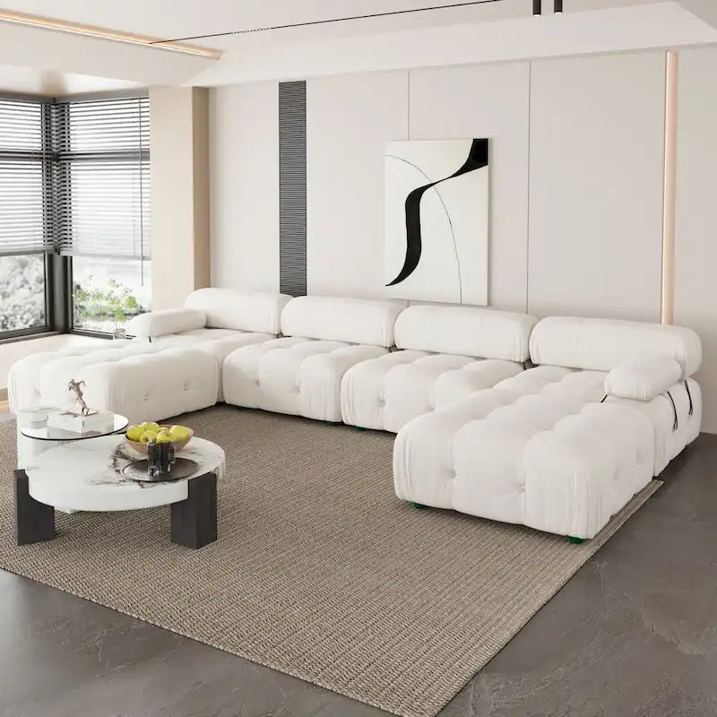 U-shaped Velvet Upholstery Sectional Modern Modular Couch