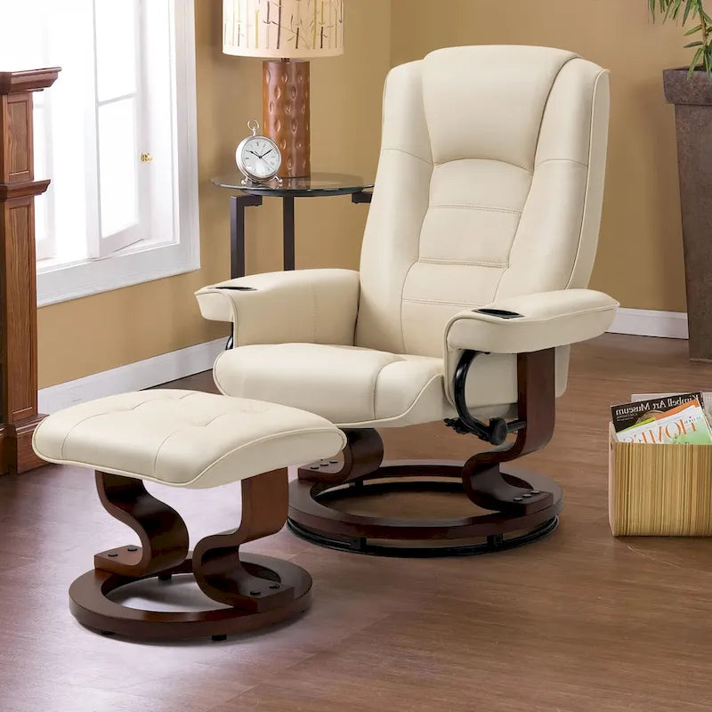 AVAWING Recliner Chair with Ottoman Vibration Massage Swivel