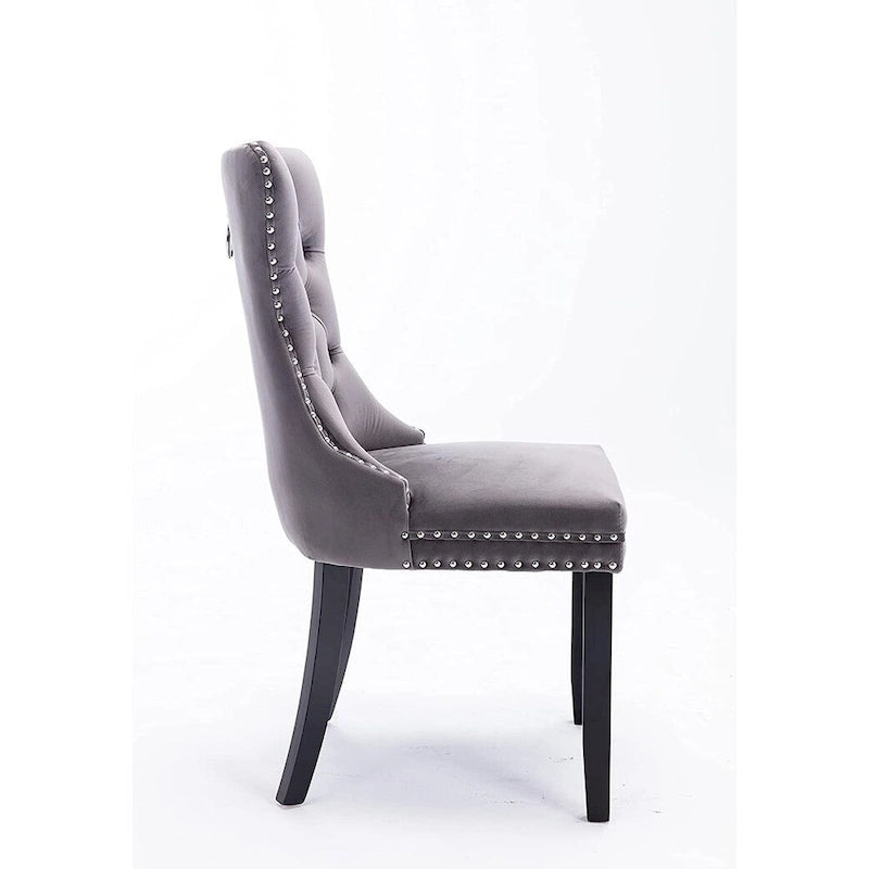 Dining Chairs Set of 6, Luxury Upholstered Velvet Kitchen Chairs Side Chair with Padded Seat Back and Solid Wood Legs
