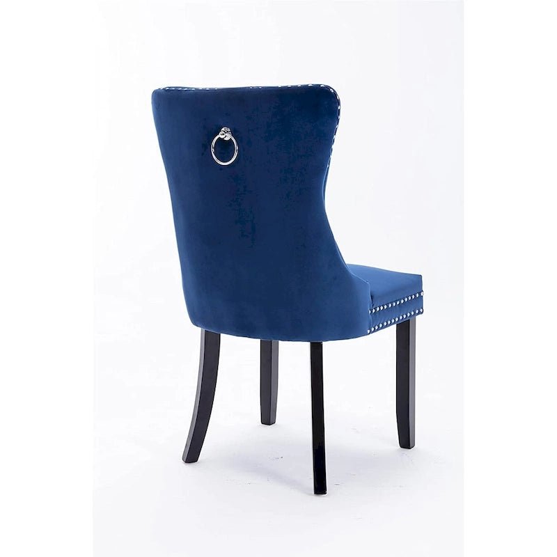 Dining Chairs Set of 6, Luxury Upholstered Velvet Kitchen Chairs Side Chair with Padded Seat Back and Solid Wood Legs