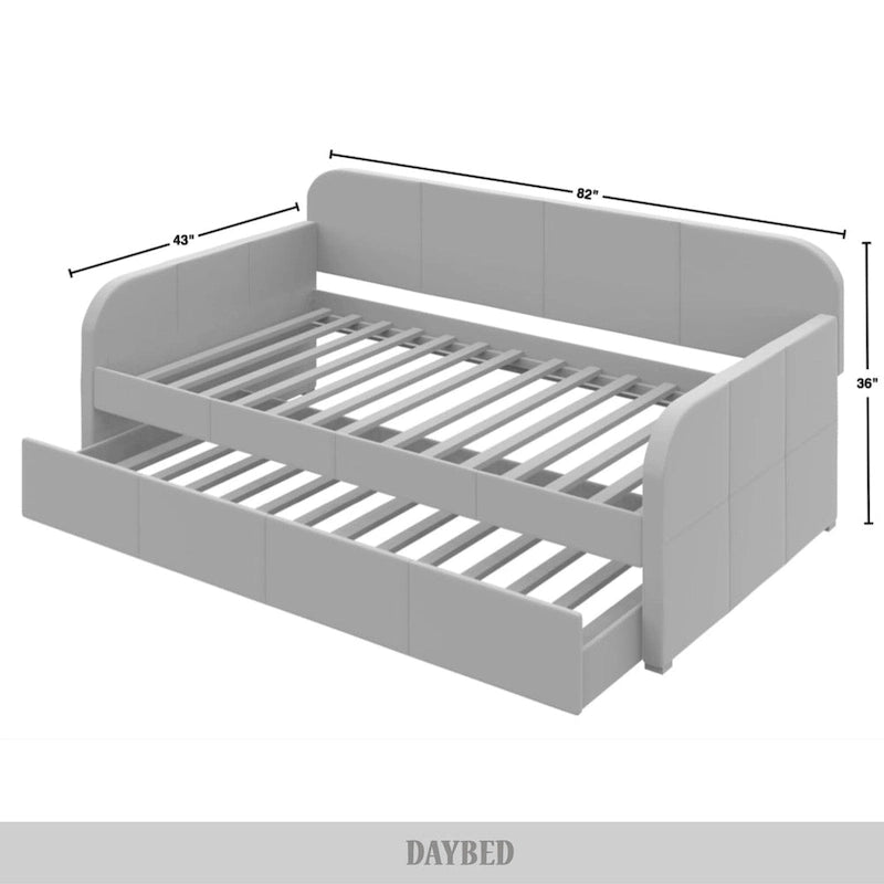 CraftPorch Minimalist Twin Size Upholstered Daybed With Trundle