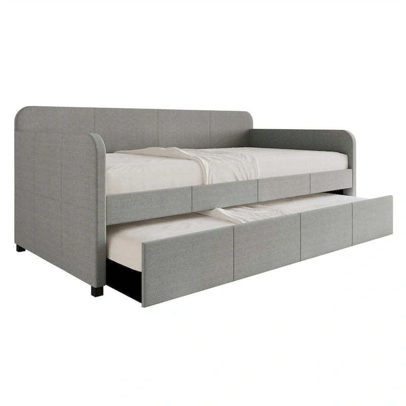 CraftPorch Minimalist Twin Size Upholstered Daybed With Trundle