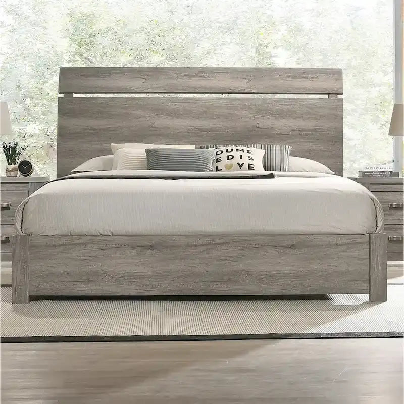 Roundhill Furniture Floren 5-piece Contemporary Weathered Gray Wood Bedroom Set