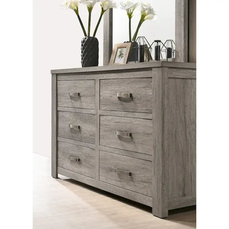 Roundhill Furniture Floren 5-piece Contemporary Weathered Gray Wood Bedroom Set