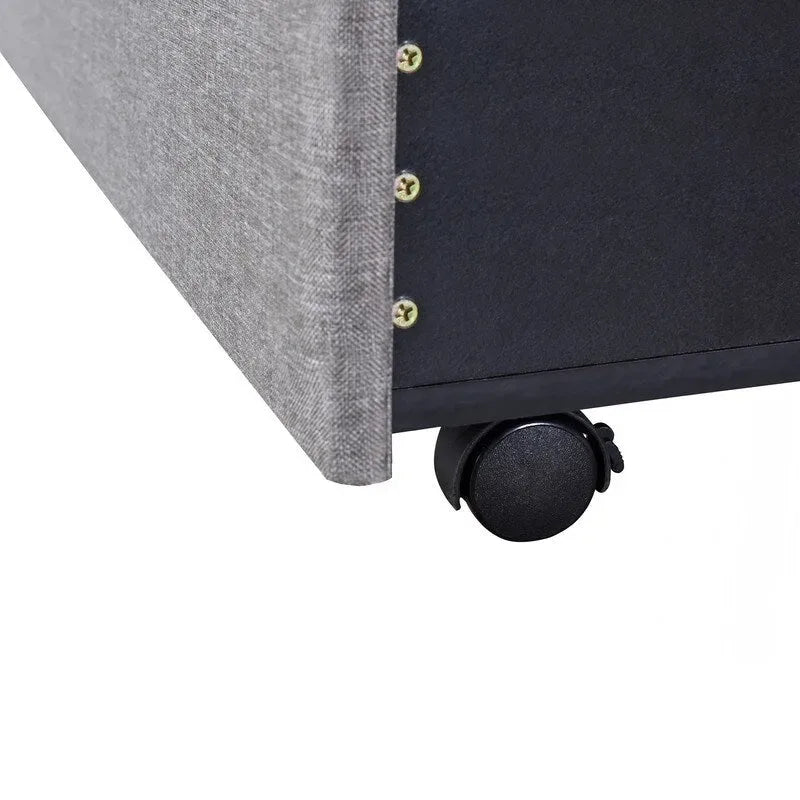 Queen Size Storage Bed Linen Upholstered Platform Bed with 3 Drawers