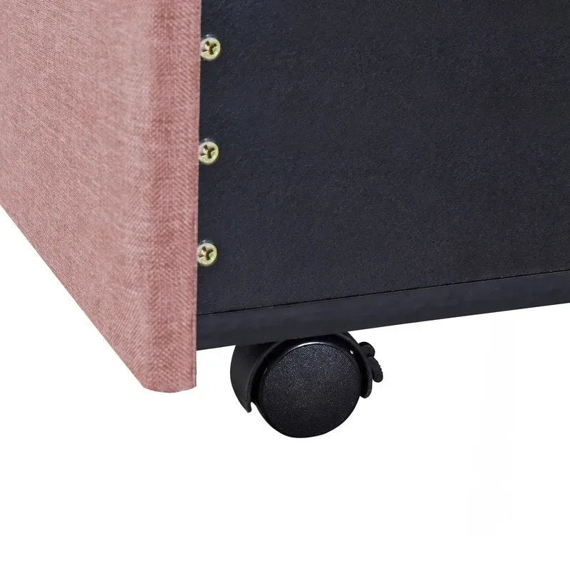 Queen Size Storage Bed Linen Upholstered Platform Bed with 3 Drawers