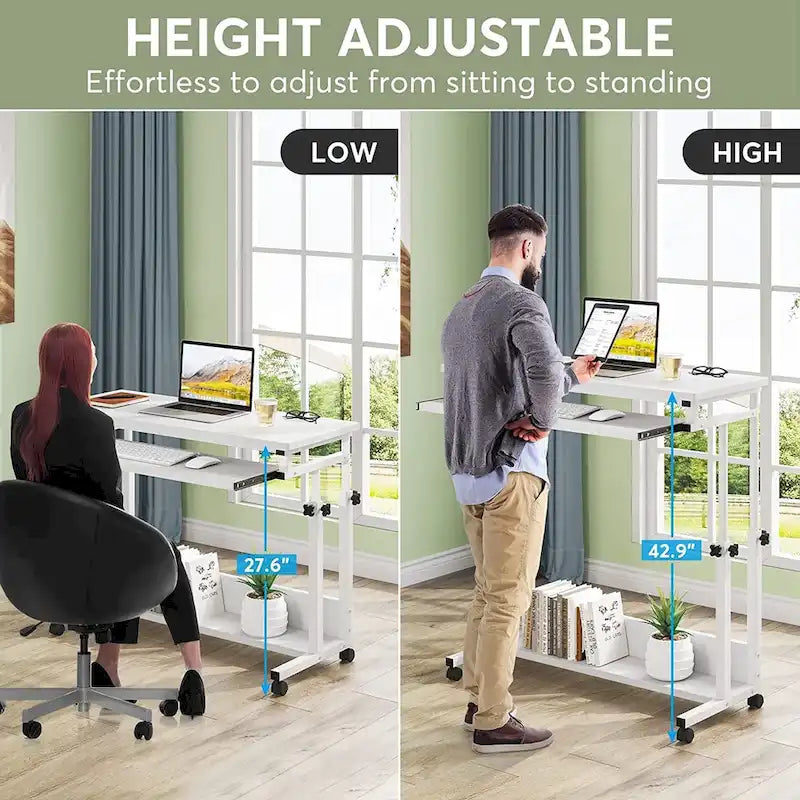 Portable Laptop Desk for Sofa and Bed, Height Adjustable Small Standing Table