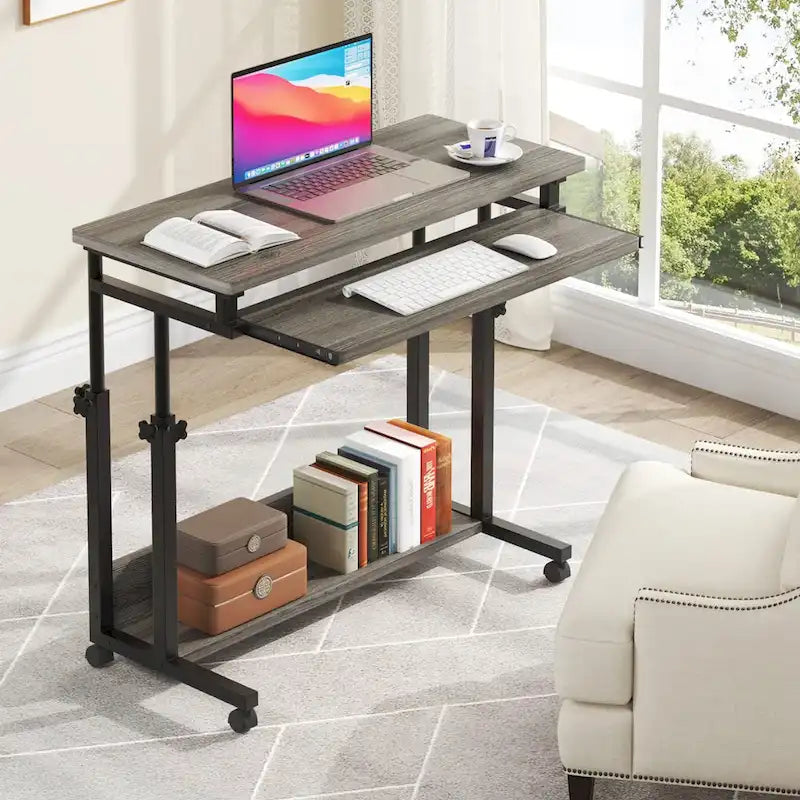 Portable Laptop Desk for Sofa and Bed, Height Adjustable Small Standing Table