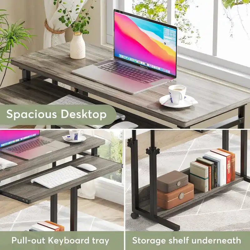 Portable Laptop Desk for Sofa and Bed, Height Adjustable Small Standing Table