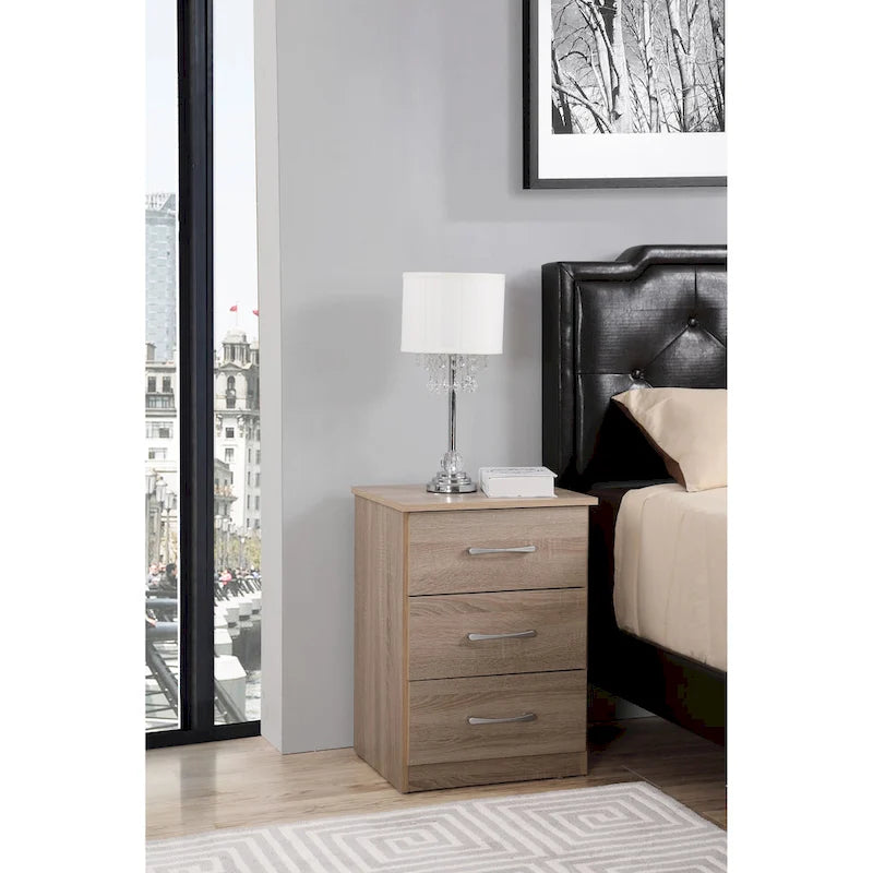Boston 3-drawer Wooden Nightstand