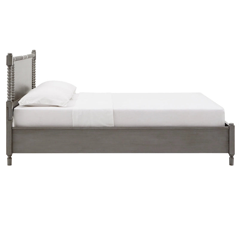 Demetria Antique Finish Beaded Wood Platform Bed by iNSPIRE Q Classic