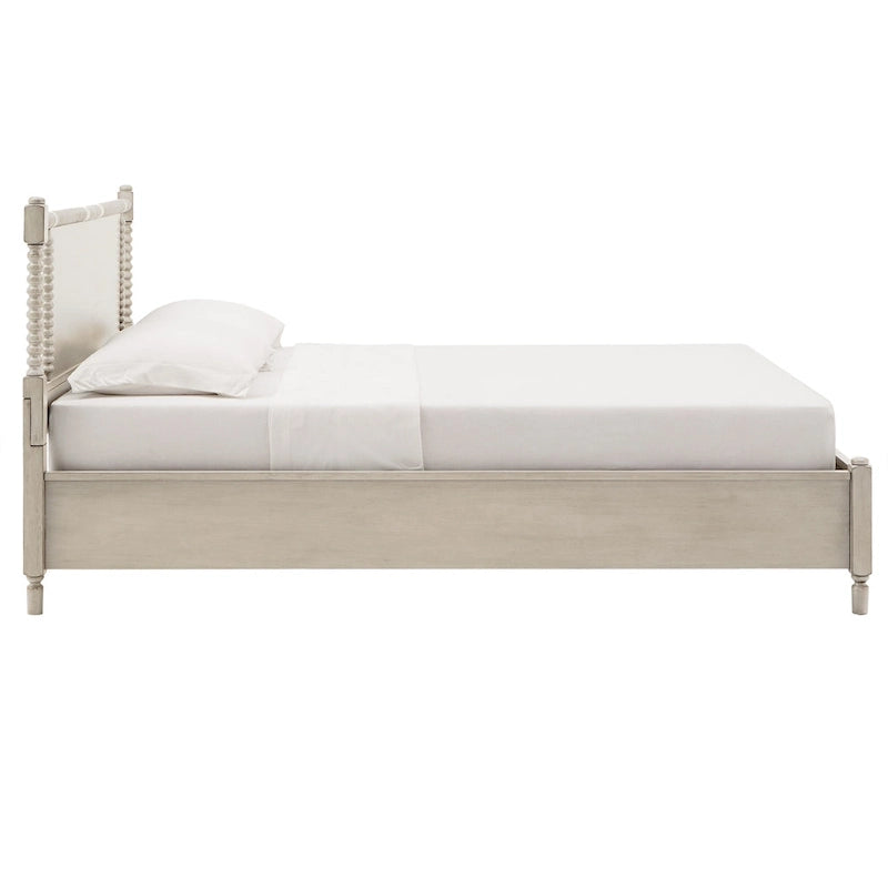 Demetria Antique Finish Beaded Wood Platform Bed by iNSPIRE Q Classic