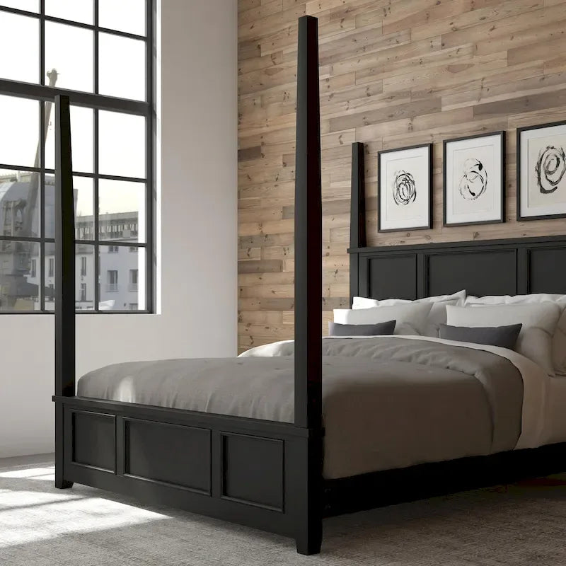 Homestyles Bedford Black King Poster Bed