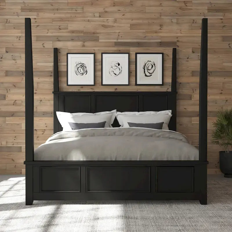 Homestyles Bedford Black King Poster Bed
