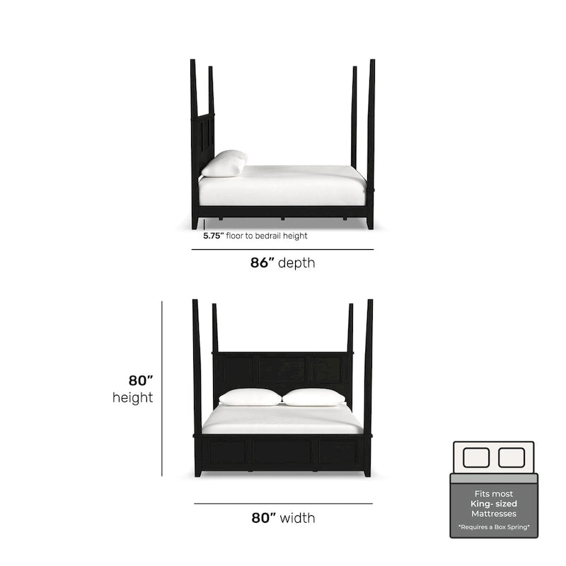 Homestyles Bedford Black King Poster Bed