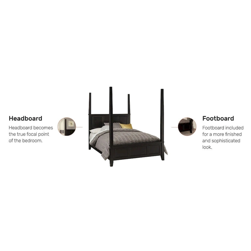 Homestyles Bedford Black King Poster Bed