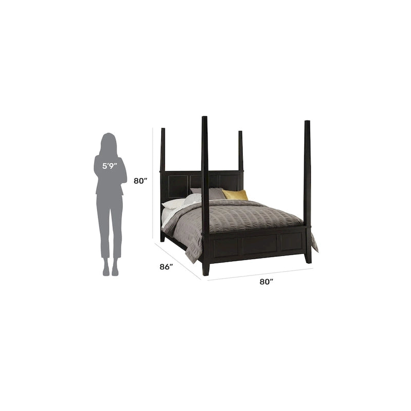Homestyles Bedford Black King Poster Bed