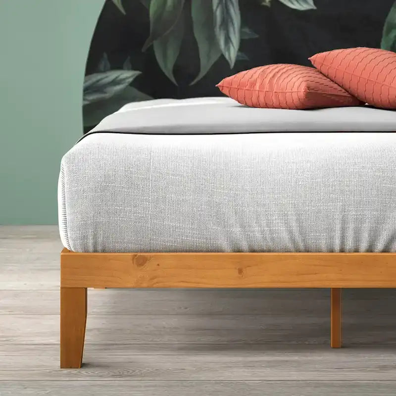 Priage by ZINUS Alexia Rustic Pine Wood Minimalist Rustic Platform Bed