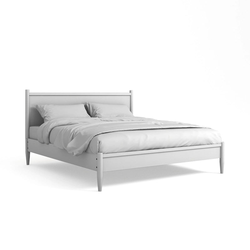 Queen-size Mid-century Modern Wood Paneled Platform Bed
