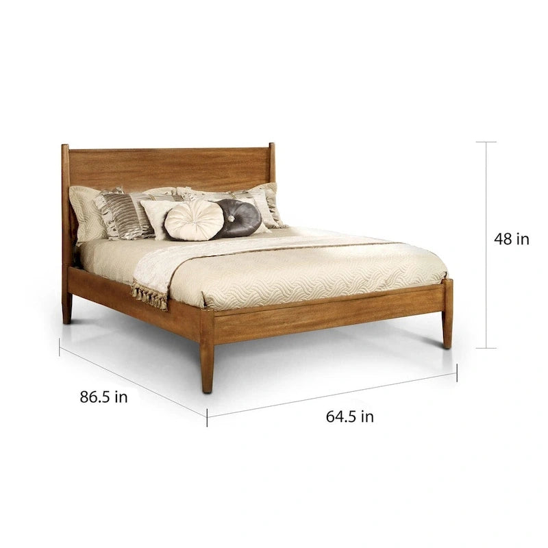 Queen-size Mid-century Modern Wood Paneled Platform Bed