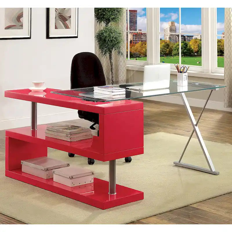 Marisa Contemporary 59-inch Metal Convertible Computer Desk by Furniture of America