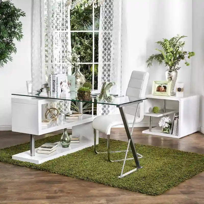 Marisa Contemporary 59-inch Metal Convertible Computer Desk by Furniture of America