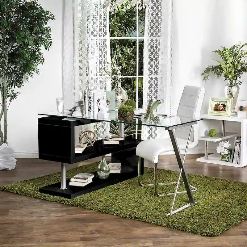 Marisa Contemporary 59-inch Metal Convertible Computer Desk by Furniture of America