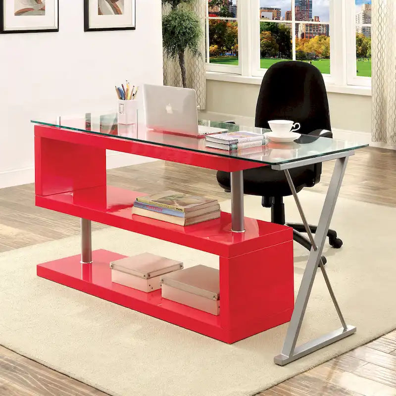 Marisa Contemporary 59-inch Metal Convertible Computer Desk by Furniture of America