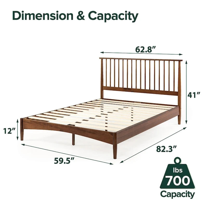 Priage by ZINUS Mid Century Wood Platform Bed Frame